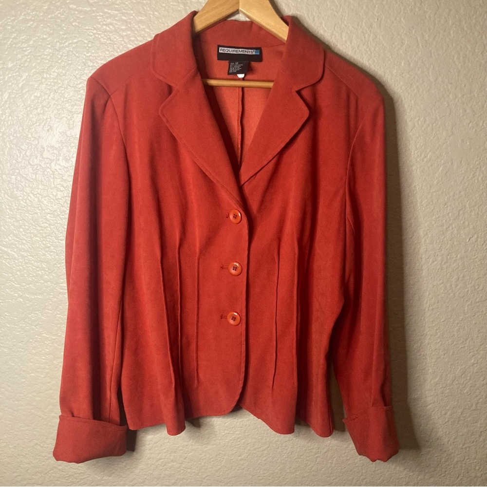 Vintage Requirements blazer jacket Burnt orange women’s L folded over cuffs